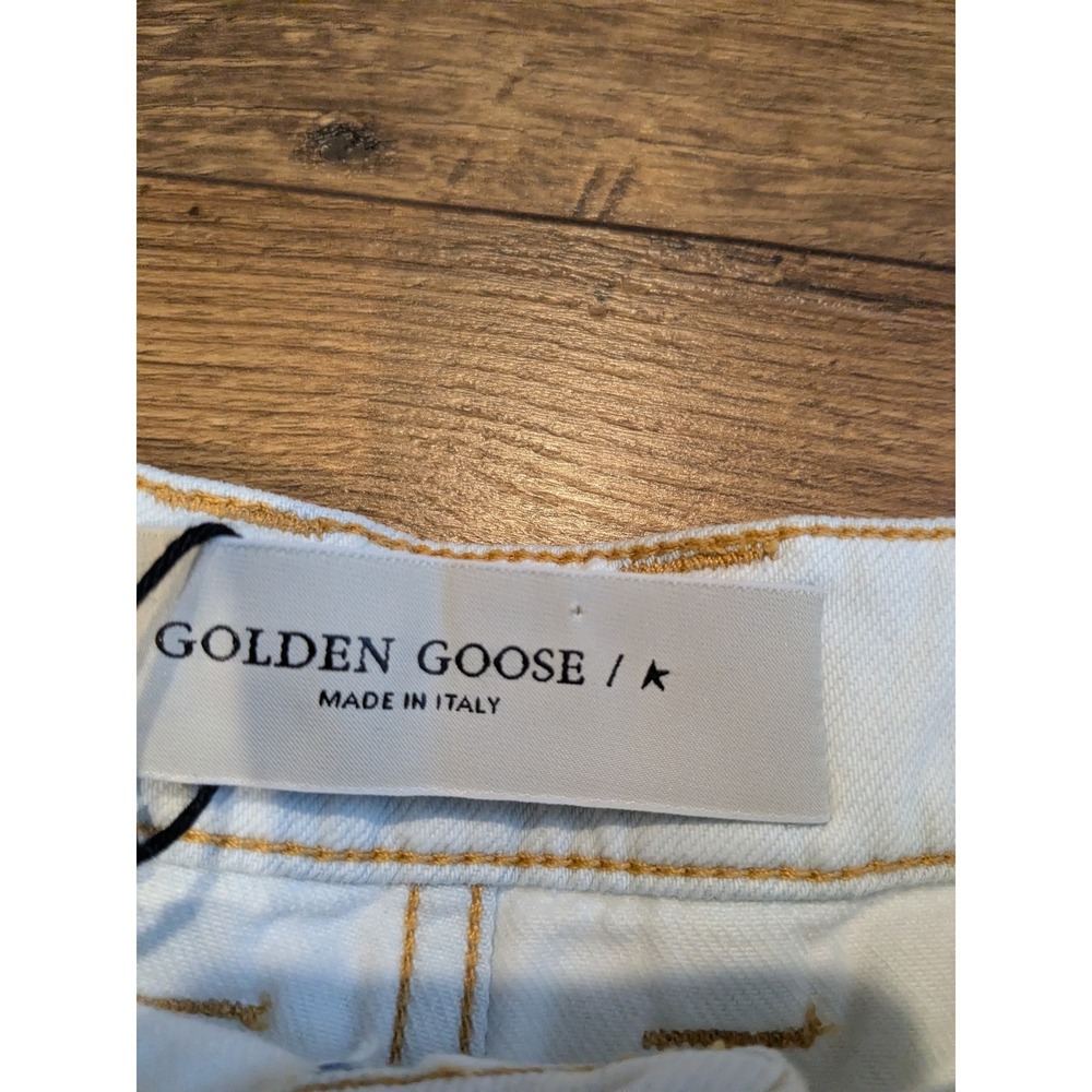 NWT Golden Goose White Denim Cut Off‎ Frayed Hem Shorts Made Italy Sz 28 Fits 32 - Picture 5 of 13